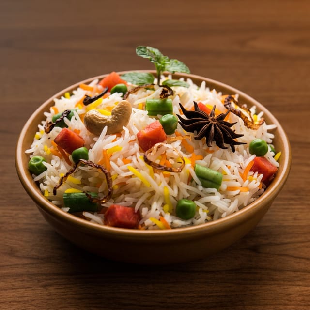 Vegetable Dum Biryani.