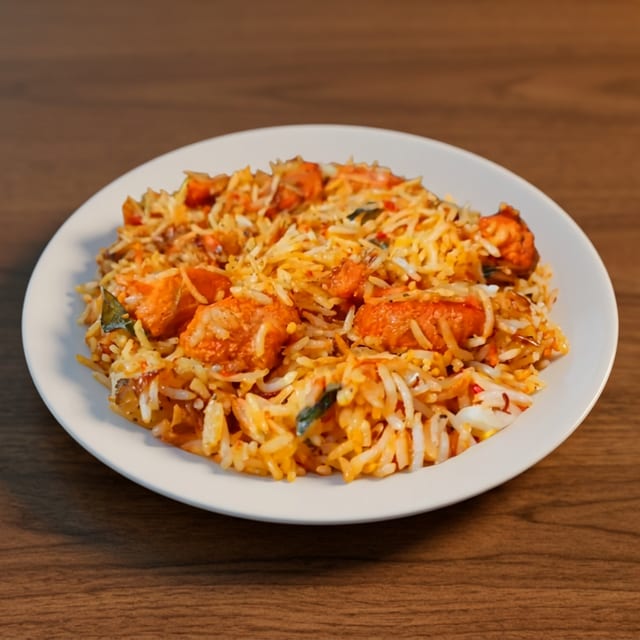 Chicken 65 Biryani.