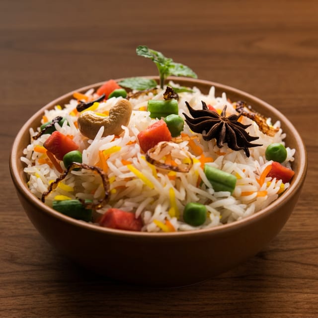 Vegetable Dum Biryani.