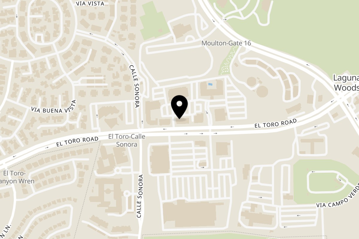 Map showing the location of Charminar Indian Restaurant and Catering Laguna Woods on 24371 El Toro Rd # D in Laguna Woods